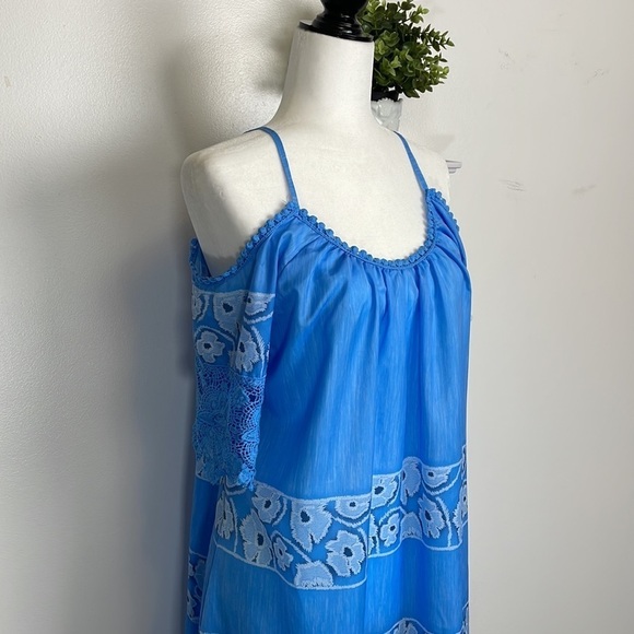 Vintage Muumuus Dress Blue Floral - Picture 4 of 17